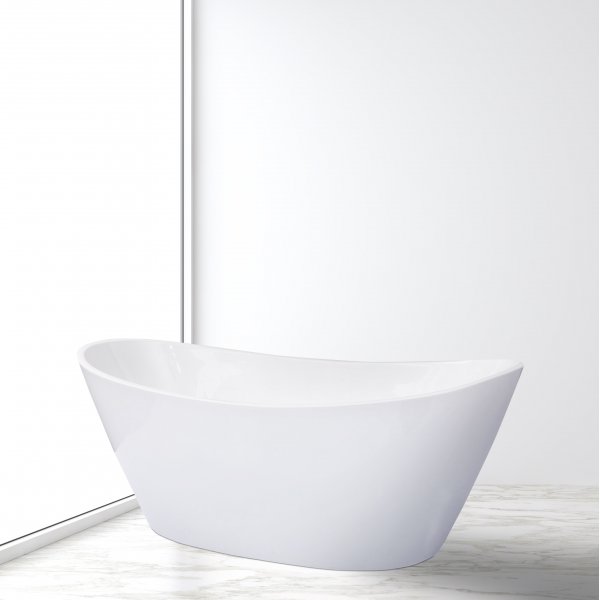 Fristende badkar 170cm | Lucite akryl | Runda former | A-35