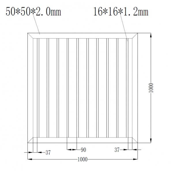 Grind med ls funktion | Frdigmonterat | 100x100 cm | Aurelius