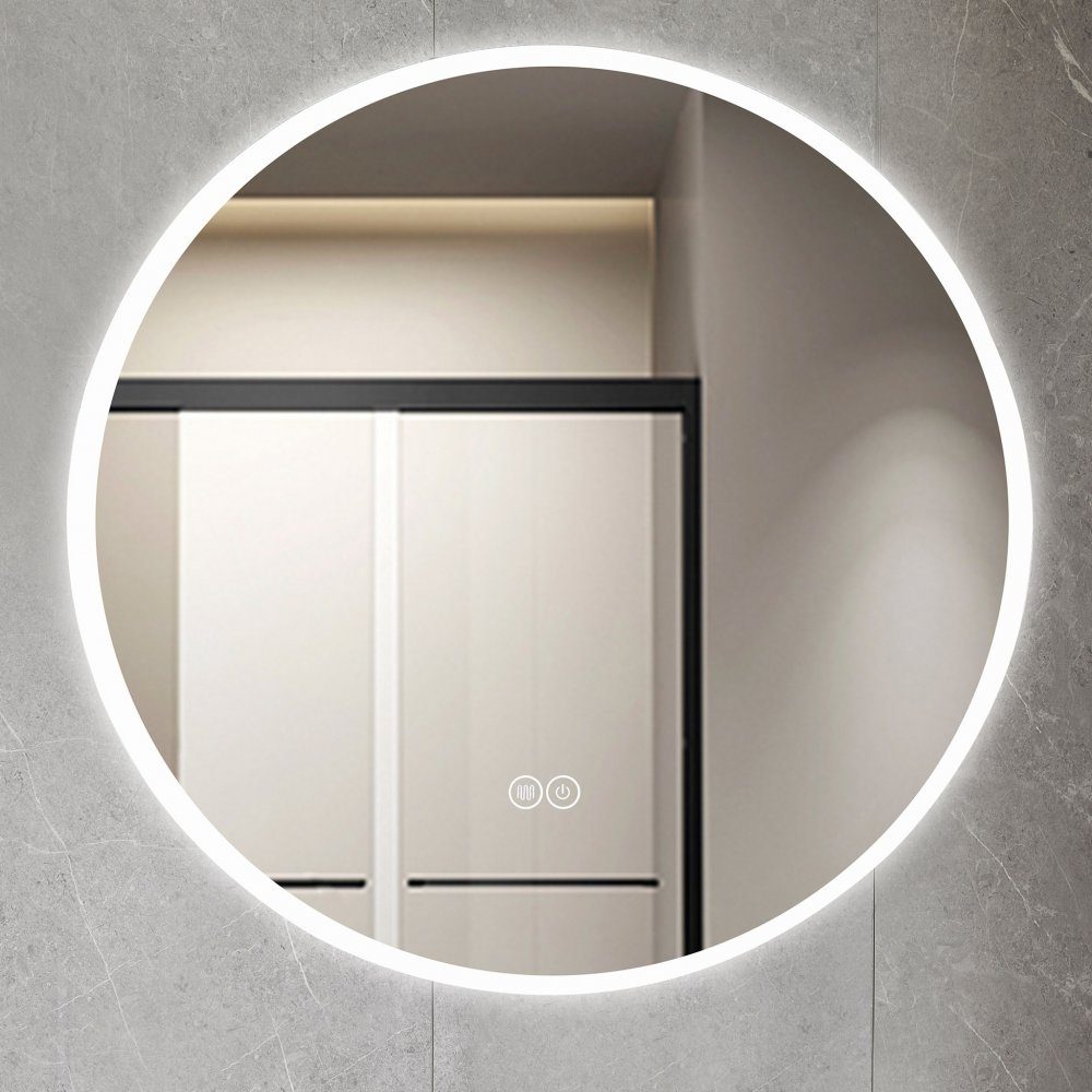 Rund badrumsspegel 100cm med LED-lyse | Anti-fog & touch-styrning | Rund badrumsspegel med LED-belysning