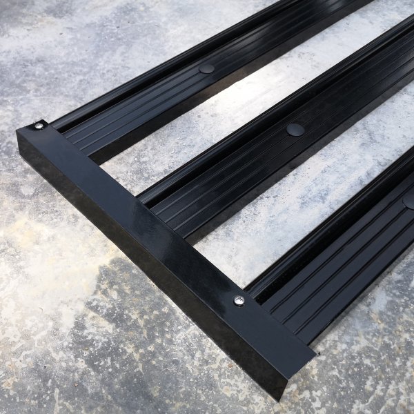 Pooltak 3x6m med sidod�rr | Skjutbart - Svart