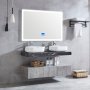 Badrumspaket marmor | Dubbelhandfat | LED-spegel med bluetooth