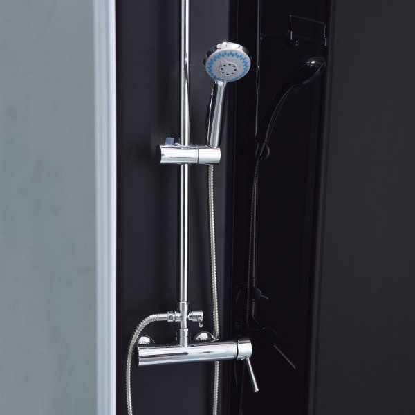 Komplett duschkabin med regndusch | Svart