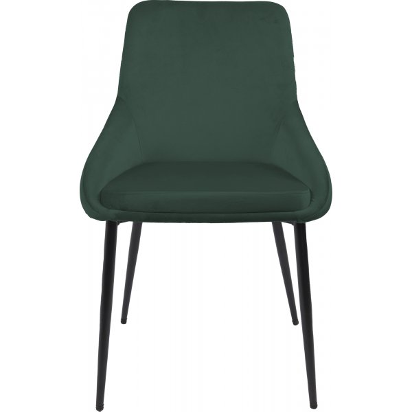 Theo Stol – Mörkgrön sammet med svarta metallben | Modern komfort & design Theo Stol – Mörkgrön sammet med svarta metallben | Modern komfort & design