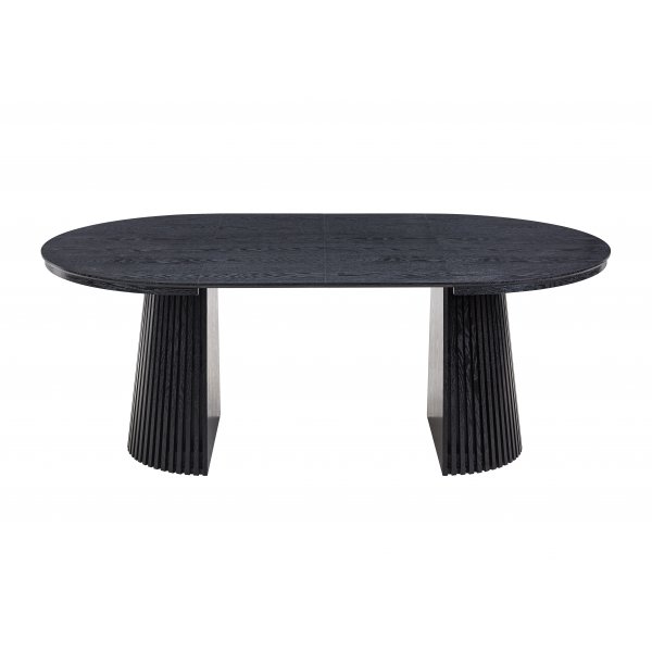 F�rl�ngningsbart runt matbord 120�200 cm i ek med plats f�r 4�10 personer | Crossby