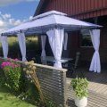 Kundbild Paviljong 4x3m med väggar | Vit: Lätt att montera ,står stadigt vid...