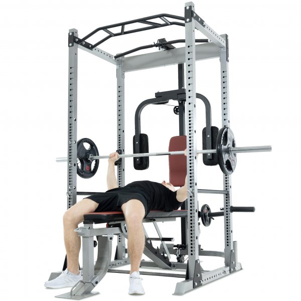 Skivstångsställning med träningsbänk Skivstångsställning med träningsbänk