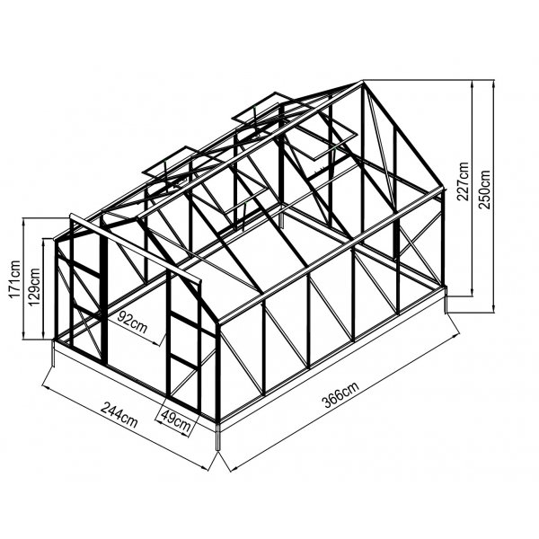 Vxthus 8,9m | Hg odlingshjd | 6 mm kanalplast