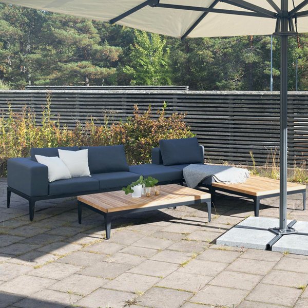 Loungegrupp fr trdgrden | Teak och aluminium | Lyfco Bjrkskr