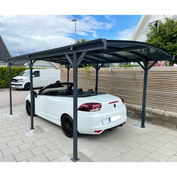 Carport 15,1m | Extra hg | Aluminiumstomme & kanalplasttak