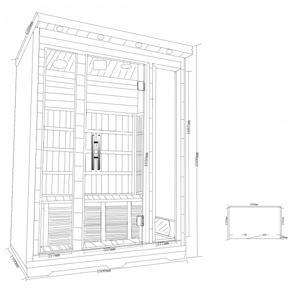 Infraröd bastu - 2 personer | Fullhöjd 210cm | Somero Infraröd bastu - 2 personer | Fullhöjd 210cm | Somero