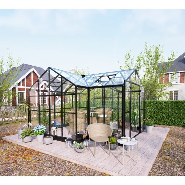 T-format vxthus 12,4 m | 4 mm skerhetsglas & 6 mm kanalplast | 5 rs ramgaranti