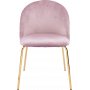 Matstolar i ljusrosa sammet med diamantmönster och mässingsben, 2-pack | Plaza Velvet Matstolar i ljusrosa sammet med diamantmönster och mässingsben, 2-pack | Plaza Velvet