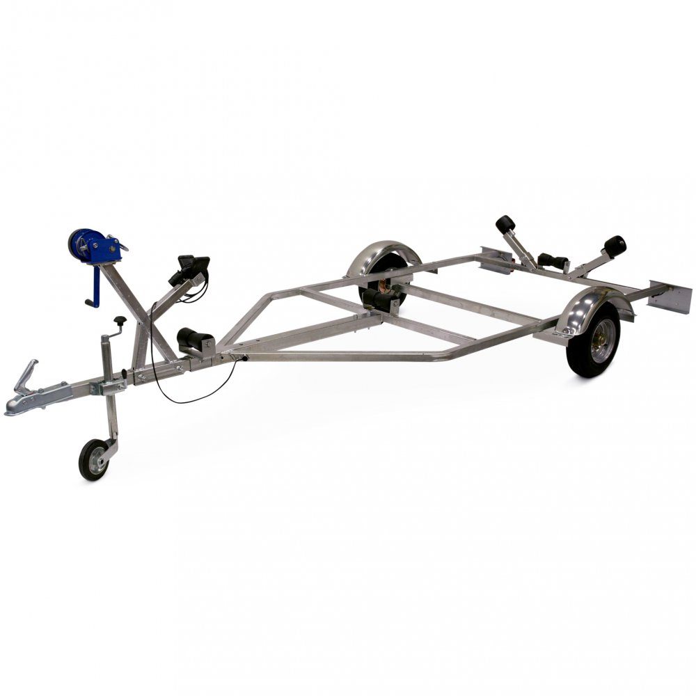 B&aring;ttrailer med vinsch  Maxlast 600kg  433x168cm  B&aring;ttrailer med justerbar l&auml;ngd 365-433 cm