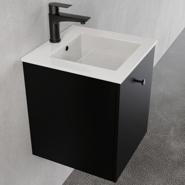 Liten kommod 40cm | Nedsnkt handfat | Vilmer svart