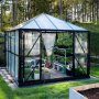 Gazebo 8,7 m² | 5 års stormgaranti | Kvadratiskt växthus Premium | Svart