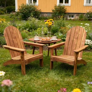Adirondack-stol i teak – Klassisk trädgårdsstol för uteplats & altan | 95 cm hög rygg | Solö Adirondack-stol i teak – Klassisk trädgårdsstol för uteplats & altan | 95 cm hög rygg | Solö