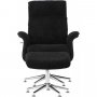 Hag�n f�t�lj med fotpall | Antracit teddy, recliner & snurrstativ | Lyxig komfort och modern design