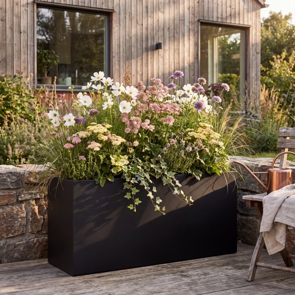 Bloml�da 90�30�60 cm | Svart galvaniserat st�l