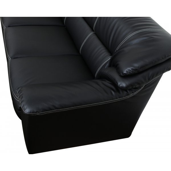 3-sitssoffa Svart | Konstl�der & eukalyptustr� | Dominic