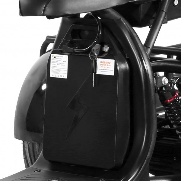 Fatscooter Trehjuling 2000W | Moped klass 1 - Svart Fatscooter Trehjuling 2000W | Moped klass 1 - Svart
