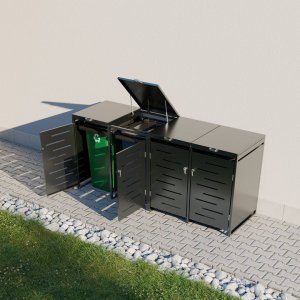 Soptunneskjul 2 kärl | Låsbart | Gasfjäder & ventilation | Mörkgrå Soptunneskjul 2 kärl | Låsbart | Gasfjäder & ventilation | Mörkgrå