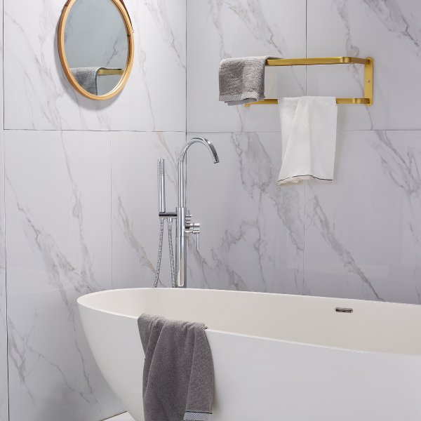 Golvblandare badkar | Engreppsblandare | Krom | FD-2207