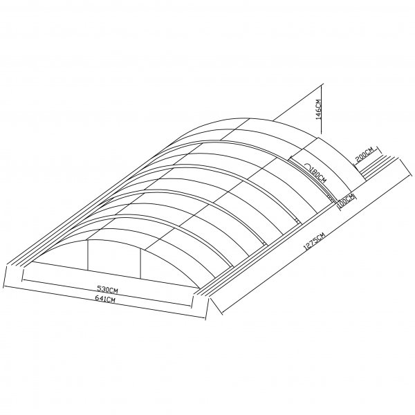 Pooltak 5x10m med sidodörr | Skjutbart - Aluminium Pooltak 5x10m med sidodörr | Skjutbart - Aluminium