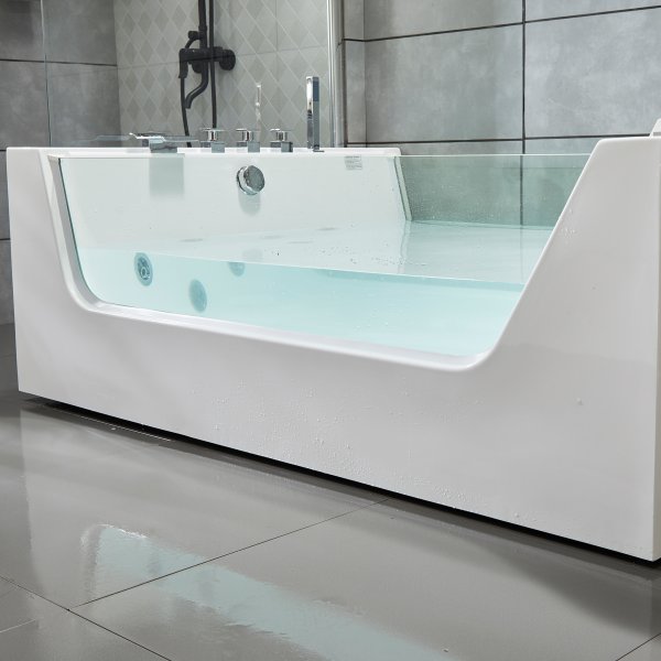 Stort bubbelbadkar för två 170x120cm | Med glas & värmare | BK-007V Stort bubbelbadkar för två 170x120cm | Med glas & värmare | BK-007V