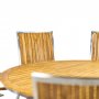 Stor rund trdgrdsgrupp i teak / rostfritt stl | Bord & 8 positionsstolar