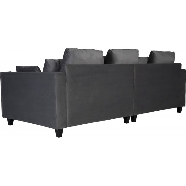 Soffa 3-sits | Kallskum, avtagbar klädsel & sammetsliknande tyg | Brandy Mörkgrå Soffa 3-sits | Kallskum, avtagbar klädsel & sammetsliknande tyg | Brandy Mörkgrå
