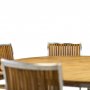 Stor rund trdgrdsgrupp i teak / rostfritt stl | Bord & 8 stolar
