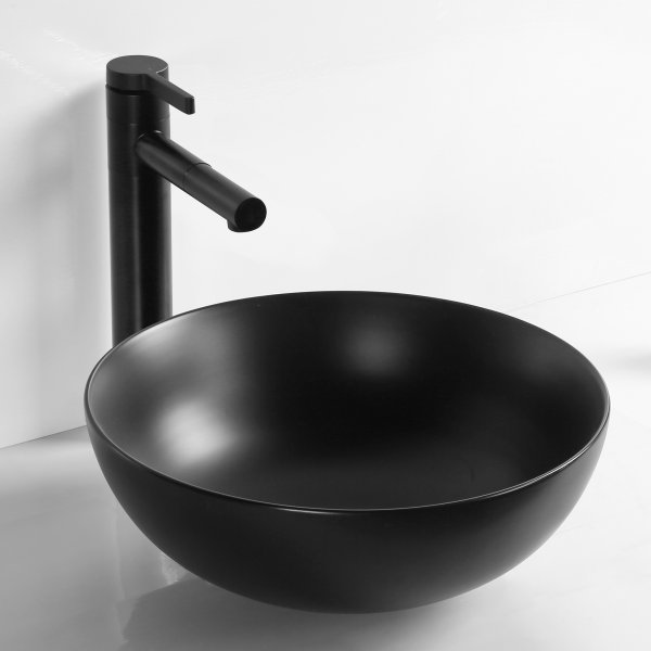 Skålformat handfat 40cm | Mattsvart yta | Lyxig design Skålformat handfat 40cm | Mattsvart yta | Lyxig design