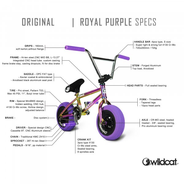Mini BMX | Med skivbroms | Royal Purple Pro