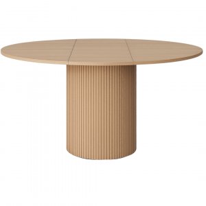 Matbord Nova Ø130–170 cm | Runt matbord med iläggsskiva i Whitewash Matbord Nova Ø130–170 cm | Runt matbord med iläggsskiva i Whitewash