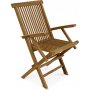 Salt� f�llbar teakstol med armst�d � Klassisk utestol i teak