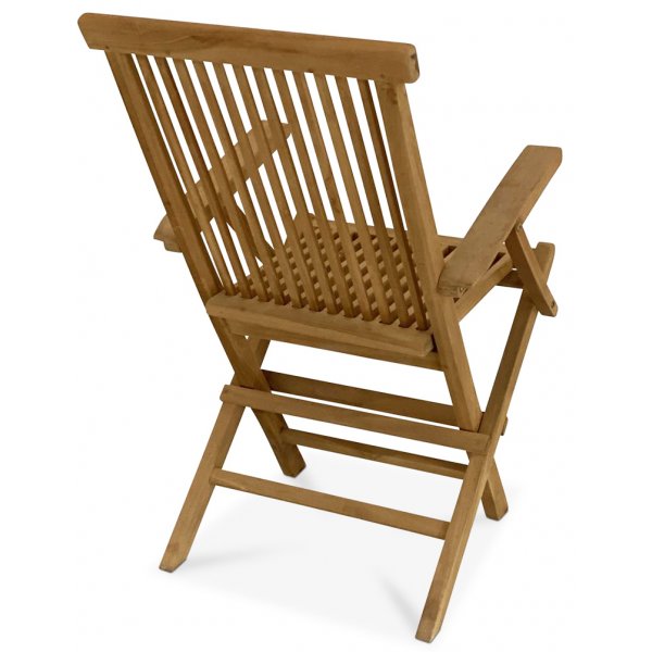 Salt� f�llbar teakstol med armst�d � Klassisk utestol i teak