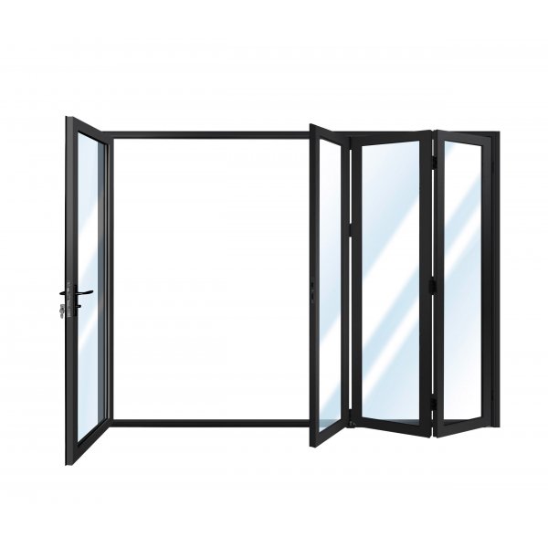 Vikdrr altan 2,74x2 m mrkgr | aluminiumram med enkelglas | 3 vikbara drrar
