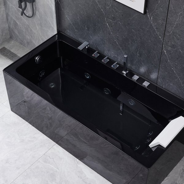 Bubbelbadkar 170x75cm | 100% akryl | BK-002(1700) | Svart Bubbelbadkar 170x75cm | 100% akryl | BK-002(1700) | Svart