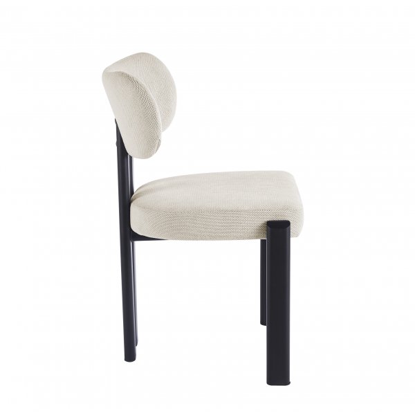 Matstol i beige tyg med svarta metallben | Callum 4-Pack Matstol i beige tyg med svarta metallben | Callum 4-Pack