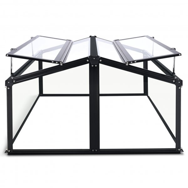 Minivxthus fr balkong | 4mm skerhetsglas | Svart