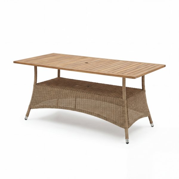 Utematbord 180 cm i Teak & Konstrotting � Exklusivt Tr�dg�rdsbord f�r 6�8 personer | Yxland