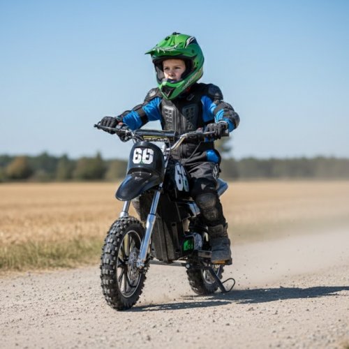 Elcross för barn 36V 5.2Ah | 500W elmotor, skivbromsar & stötdämpare | Svart