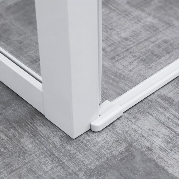 Duschh�rna med vita profiler | 6mm s�kerhetsglas