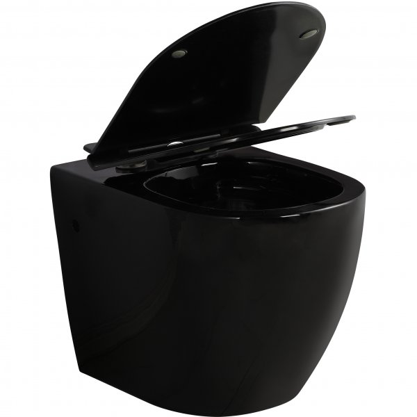 Vägghängd toalett inkl. Dold cistern | Svart | Toalettpaket Vägghängd toalett inkl. Dold cistern | Svart | Toalettpaket