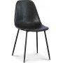 Matstolar i svart PU-l�der med metallunderrede, 4-pack