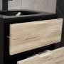 Badrumsmbel | Kommod, spegelskp & handfat i svart glas