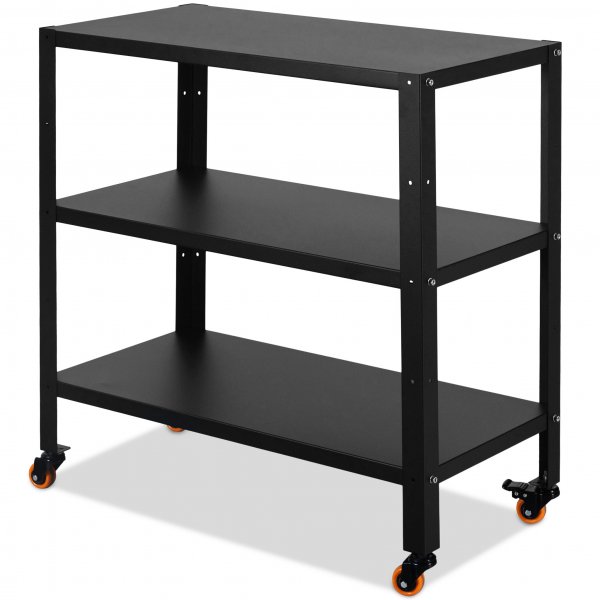 Lagerhylla med skåp och rullvagn Lagerhylla med skåp och rullvagn