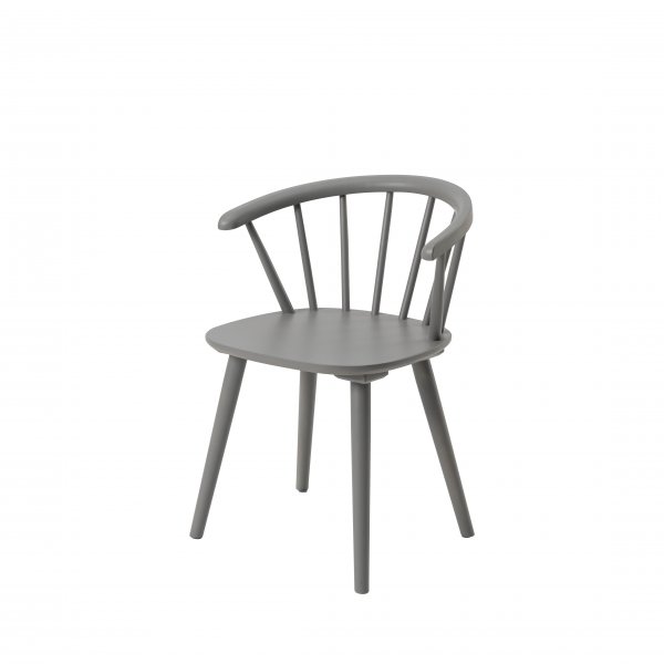 Karmstol | Massivt tr�, gr� finish & klassisk pinnstolsdesign | Lotten 2-pack