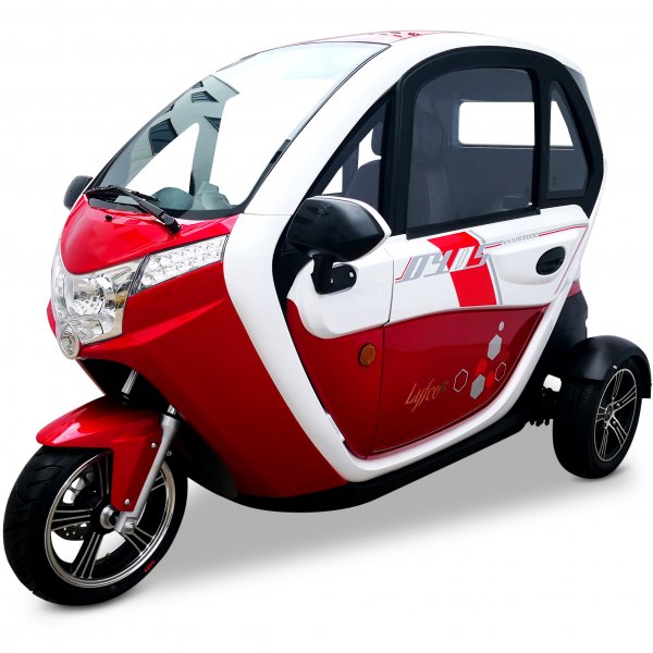 Elmopedbil trehjulig 2000W | Klass 1 | 45 km/tim | R�d