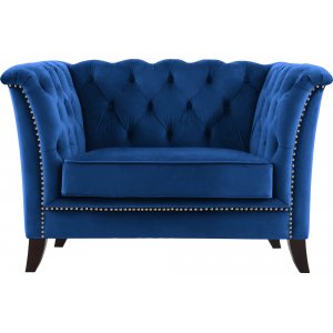 Chesterfieldf�t�lj | Bl� sammet, kallskum & tr�stomme | Milton